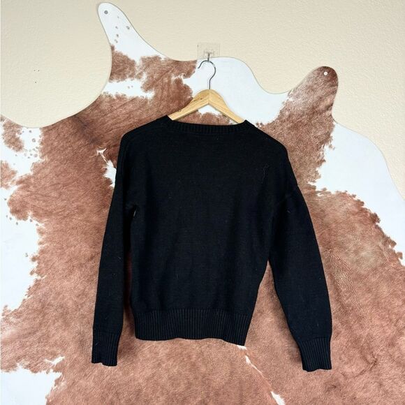 Rae Dunn Blessed Soft Knit Black Pullover Sweater - Picture 3 of 6